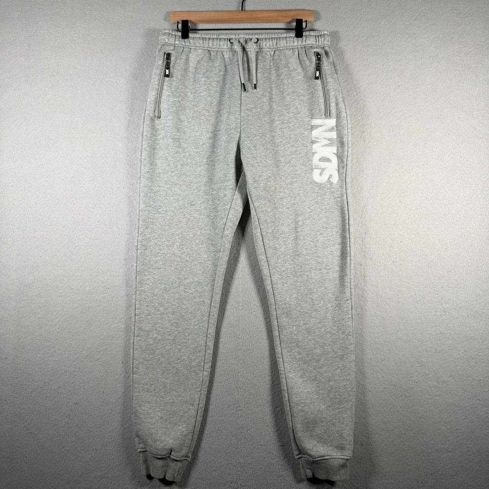 Sidemen Official XIX SDMN Gray Joggers Kids XL Zipper Pockets 100% Cotton